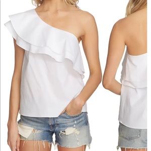 One shoulder ruffle top
